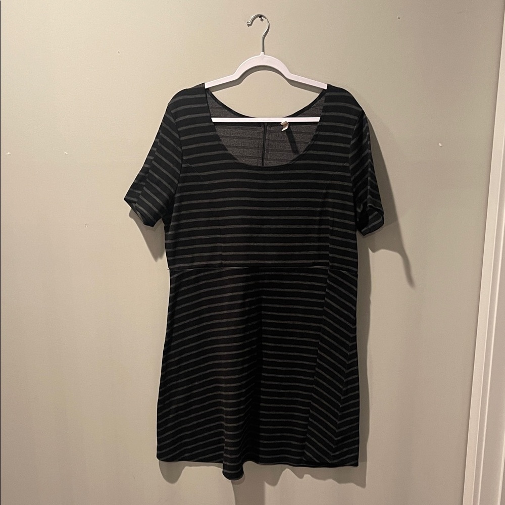 Xhilaration Black and Gray Striped Dress